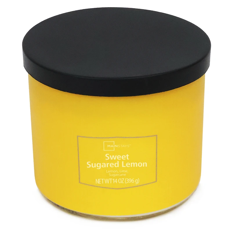 Bougie parfumée Mainstays à 3 mèches, enveloppée texturée Citron sucré, 14 oz MAINSTAYS PL CITRON SUCRÉ