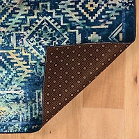 Tapis Emerald Canton bleu & ivoire de 6 pi 7 po x 9 pi 7 po