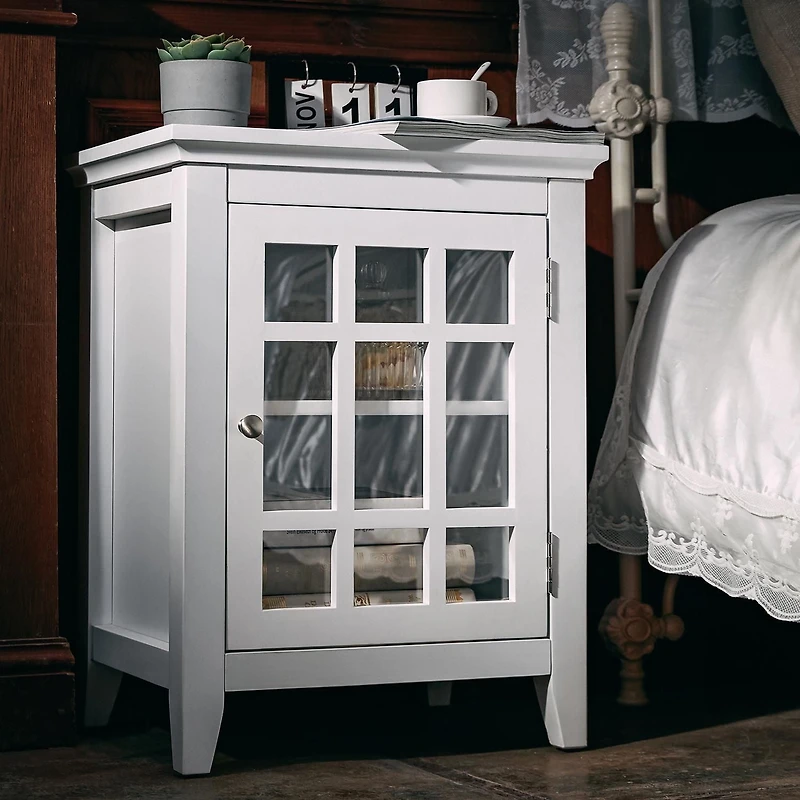 Homylin Modern Nightstand Metal Locker End Side Table Steel Bedside Storage Cabinet with Shelves Easy Assembly for Living Room Bedroom