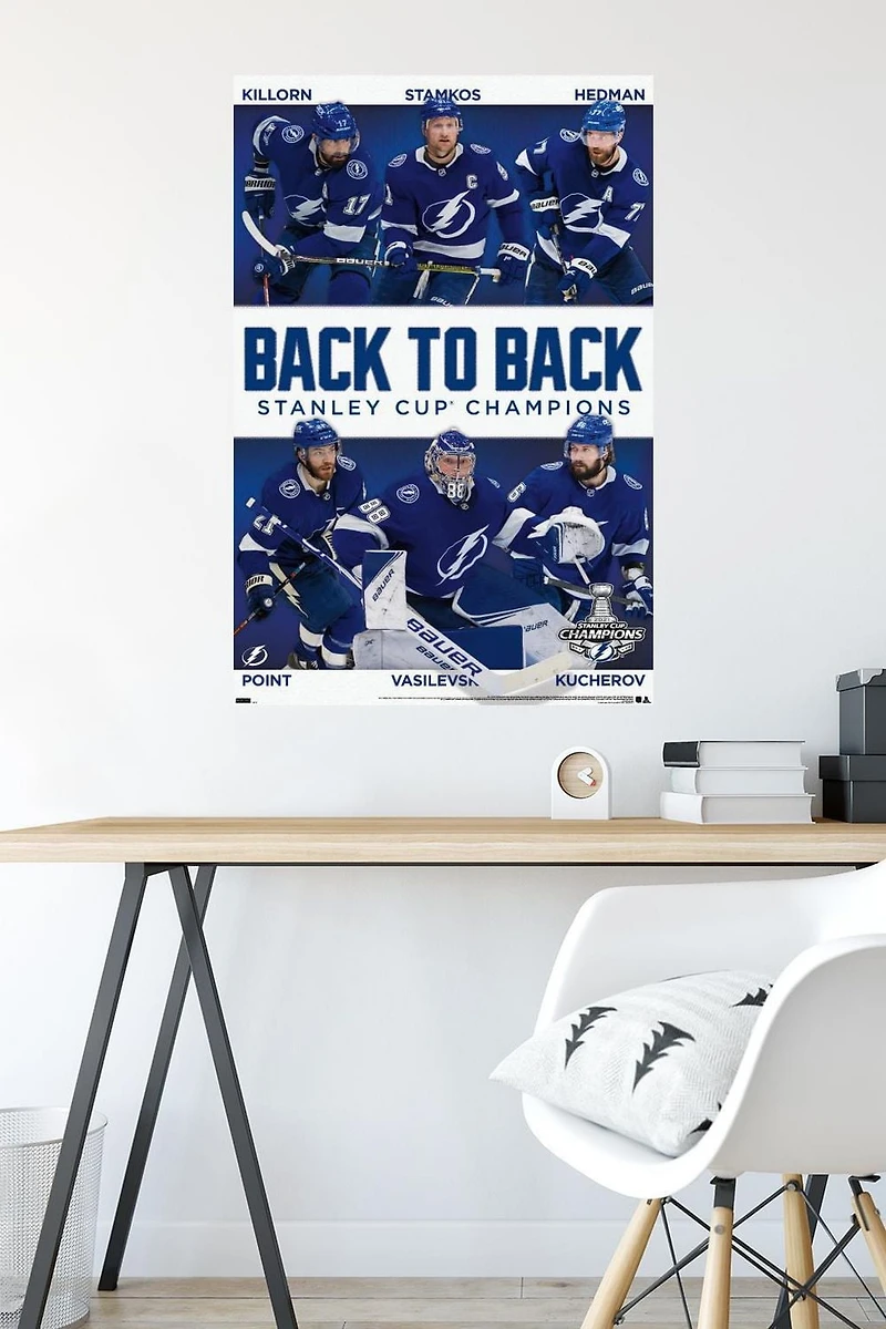 NHL Tampa Bay Lightning - 2021 NHL Stanley Cup Champions Wall Poster, 22.375" x 34" Framed