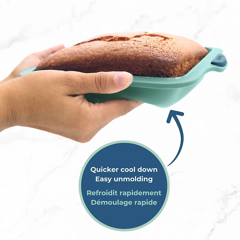 Starfrit Moule en silicone - Moule à pain - Structure de métal intégrée - 24cm x 10cm (9,5" x 4") - Vert MOULE A PAIN STARFRIT
