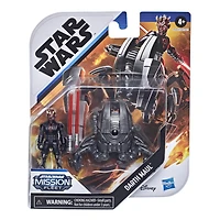 Star Wars Mission Fleet Gear Class Darth Maul Sith Probe Pursuit 2.5-Inch-Scale Figure and Vehicle, Toys for Kids Ages 4 and Up