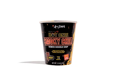 Soupe de nouilles ramen A-Sha x Hot Ones au piment fumé Poids net : 2,5 oz (72 g)