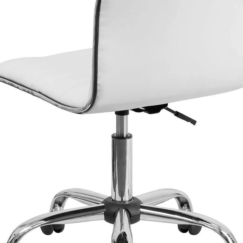Flash Furniture Low Back Designer Armless White Ribbed Swivel Task Chair