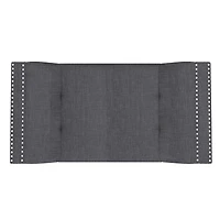 Modern Fabric and Solid Wood Bench - Grey and Black