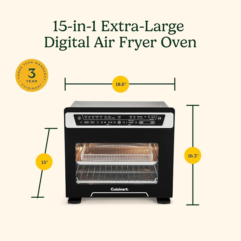 Cuisinart 15-in-1 Extra-Large Digital Air Fryer Oven with 9"x13" 2-in-1 Pan