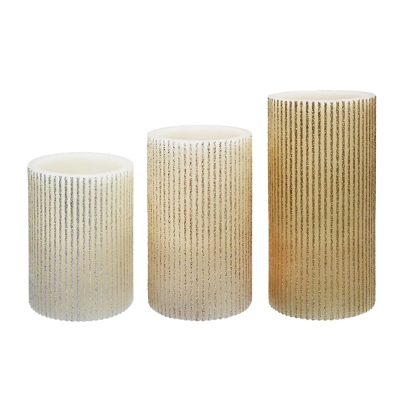 Hometrends Ensemble de bougies DEL cannelées avec feuillage avec télécommande