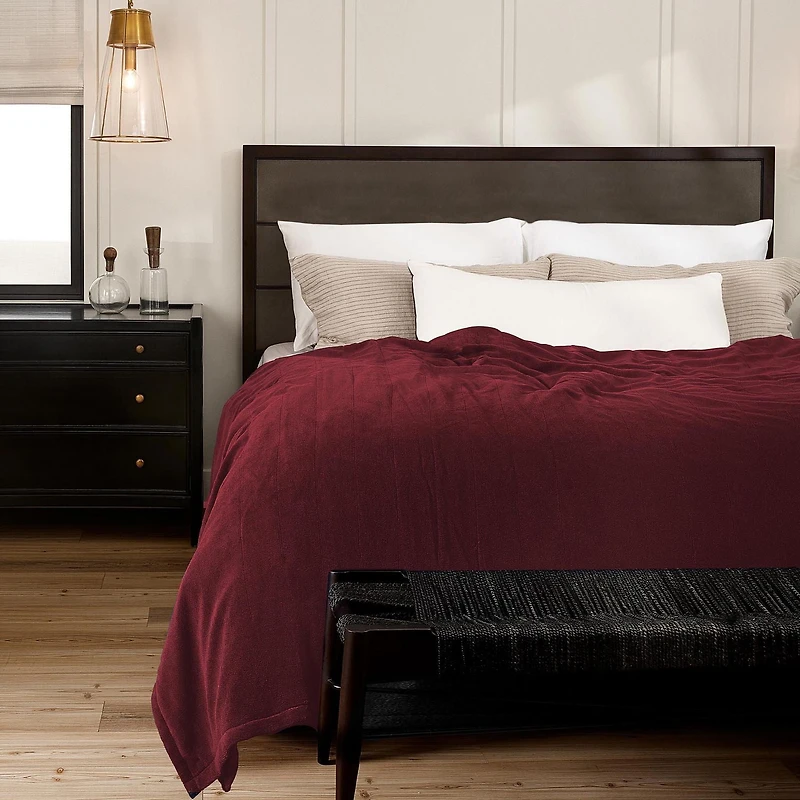 Sunbeam Twin, Full/Queen, King Velvet, 12 Heat Settings, 12-Hour Auto Shut-Off, Fast Heating, Electric Heated Blanket