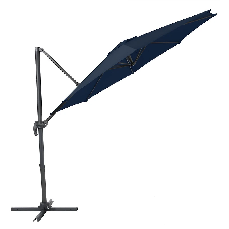 CorLiving 9.5ft Offset Tilting and Rotating Outdoor Umbrella with Aluminum and Steel Frame and Durable Canopy