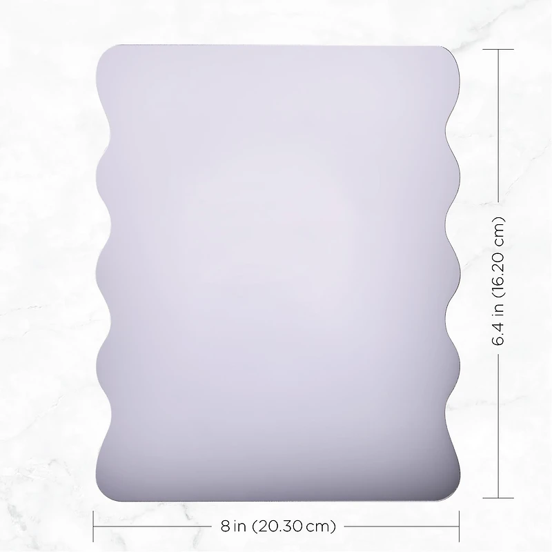 Miroir rectangulaire ondulé en acrylique à carreaux, 20,3 cm x 16,3 cm