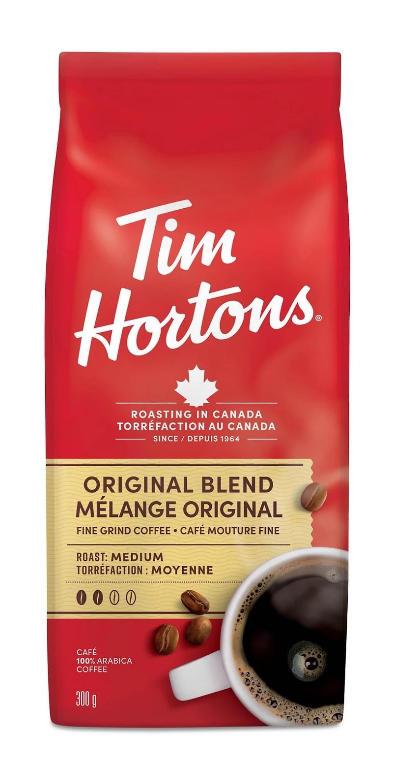 Tim Hortons Café mouture fine mélange originale 300 grammes