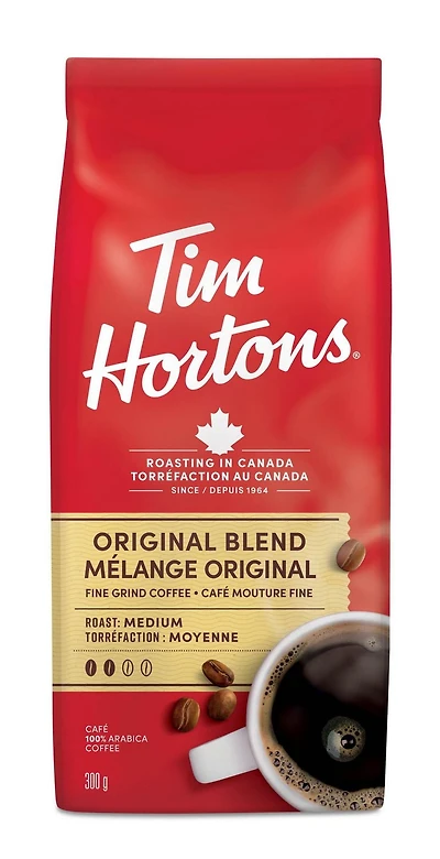 Tim Hortons Café mouture fine mélange originale 300 grammes