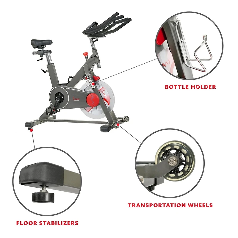 Sunny Health & Fitness Vélo de fitness d'entraînement en intérieur