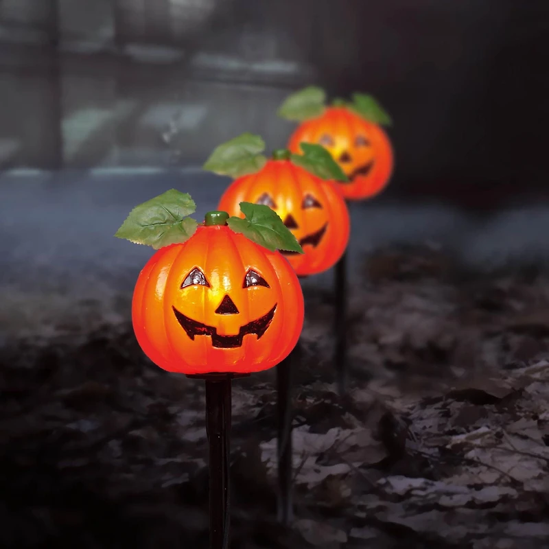 Way to Celebrate Pumpkin Lawn Stakes, Set of 3