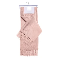 Elle Decor Chenille Fringe Sofa Throw - Soft Warm Flannel Plush - For Couch and Sofa