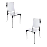 Chaise de salle à manger Roxan en acier inoxydable, ENSEMBLE DE 2