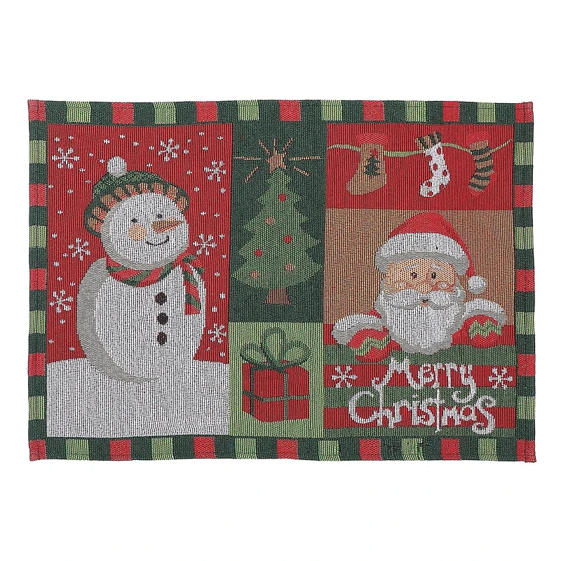 Tapisserie Unbacked Napperon (Bonhomme De Neige Père Noël) - Set of 12