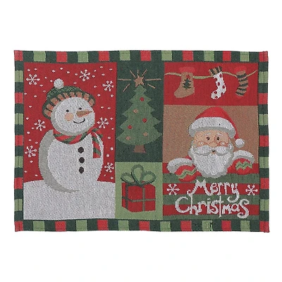 Tapisserie Unbacked Napperon (Bonhomme De Neige Père Noël) - Set of 12