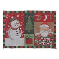 Tapisserie Unbacked Napperon (Bonhomme De Neige Père Noël) - Set of 12