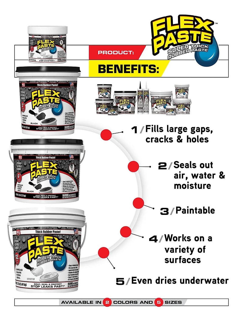 Flex Pâte Blanche Cartouche de pâte Flex Seal