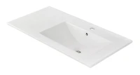 American Imaginations 23.75-in. W Wall Mount Dawn Grey Vanity Set For 1 Hole Drilling Beige Top White UM Sink AI-23839