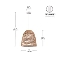 Galen 2-Light Chandelier with Natural Bamboo and Rattan Shade