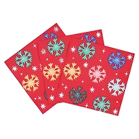 Serviettes de table en papier multicolores effet métallisé de Noël – Tinsel Town, 33 x 33 cm, 24 pièces, Holiday Time