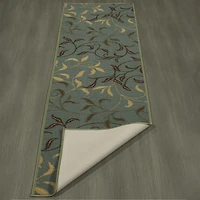 Tapis de couloir contemporain à motif feuilles et sous-couche en caoutchouc la collection Ottohome