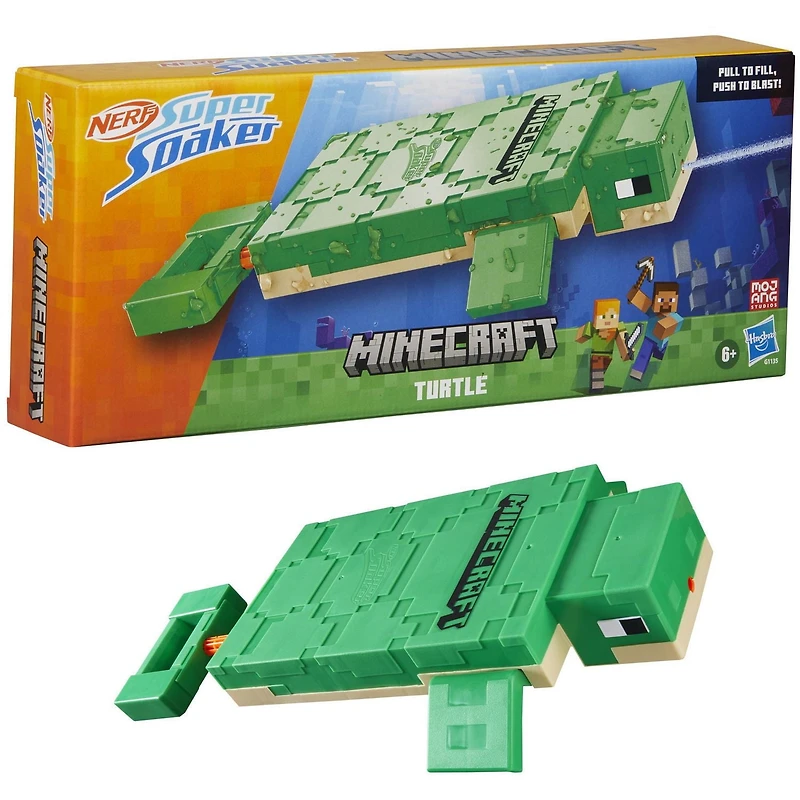 Nerf Super Soaker Minecraft Tortue, blaster à eau À partir de 6 ans