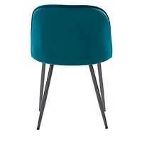 CorLiving Ayla Velvet Upholstered Single Indoor Side Chair with Steel Legs