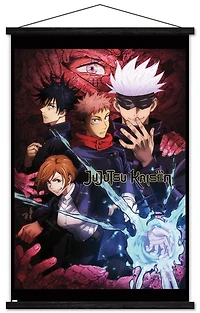 Jujutsu Kaisen – Une feuille 22,375" x 34" Affiche Murale avec Cadre Magnétique en Bois de Hêtre, par Trends International