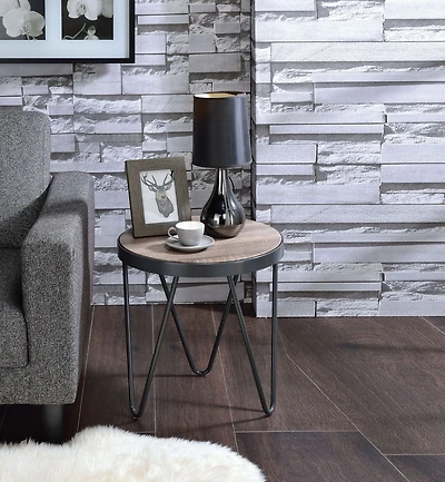 Table de bout Bage d'ACME, chêne gris patiné