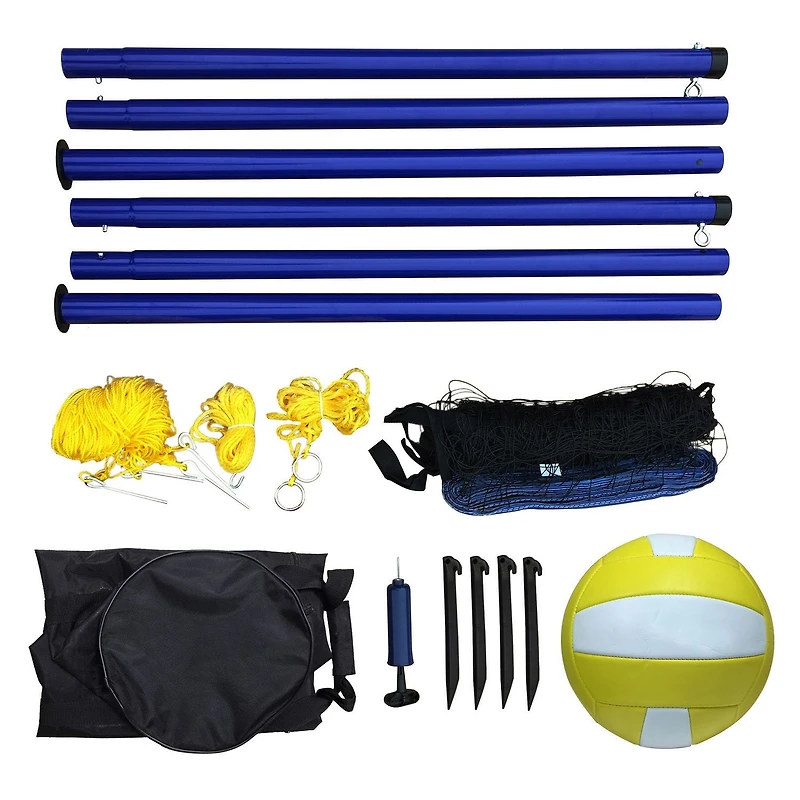 Ensemble portatif de volleyball de Hathaway - comprenant filet, poteaux, ballon et pompe