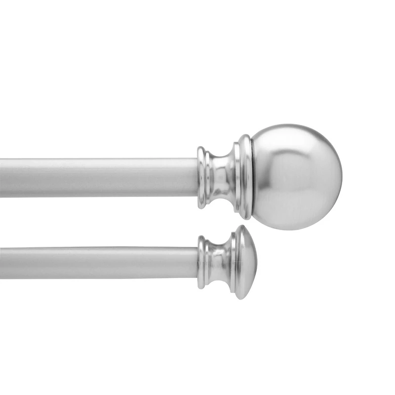 Tringle double Ball de 66" à 120" Nickel
