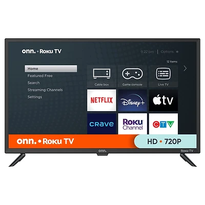 Téléviseur intelligent de 84 cm (32 po) 720p HD Roku onn. (100012589-CA) 3 HDMI, 60 Hz