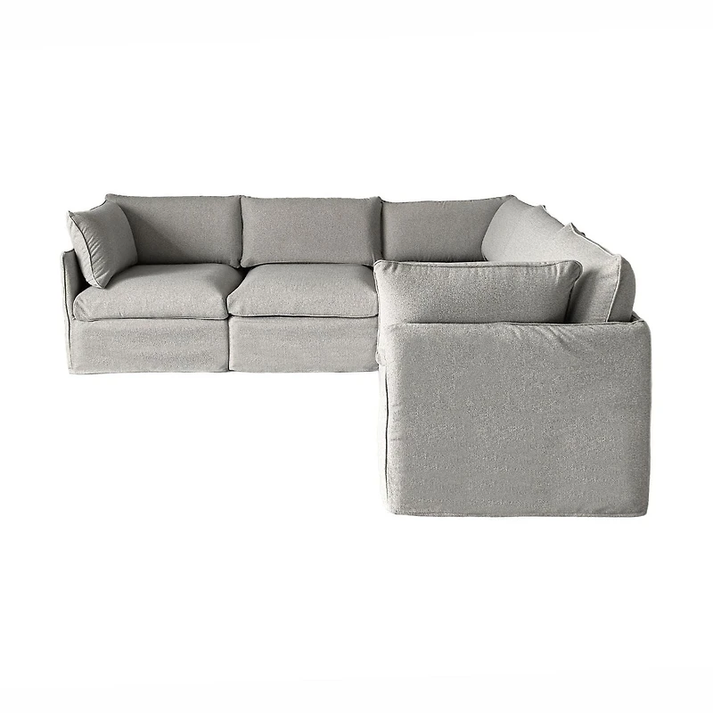 Patioflare Flexiform Modular L-Shape Patio Sofa Set, Grey