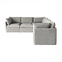 Patioflare Flexiform Modular L-Shape Patio Sofa Set, Grey