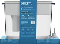 Distributeur de filtration d’eau Brita d’une capacité de 27 tasses, réduit le goût et l’odeur de chlore dans l’eau du robinet, filtre pouvant traiter 151 L, modèle Ultramax gris