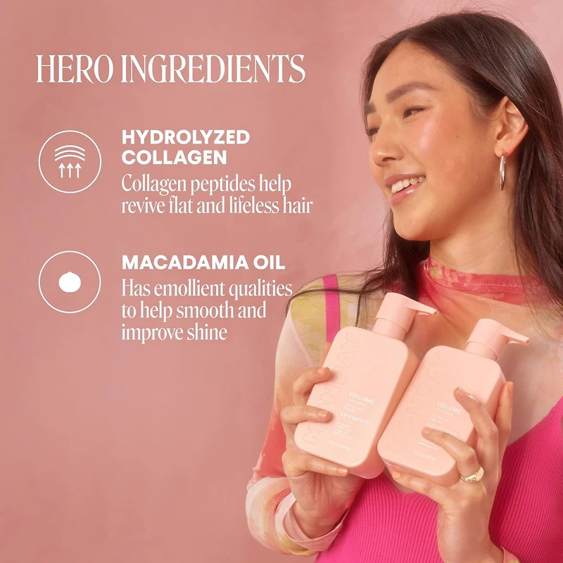 MONDAY Haircare VOLUME Shampoo with Hydrolyzed Collagen & Macadamia Oil for Thin, Fine & Flat Hair 354 mL, 354 mL