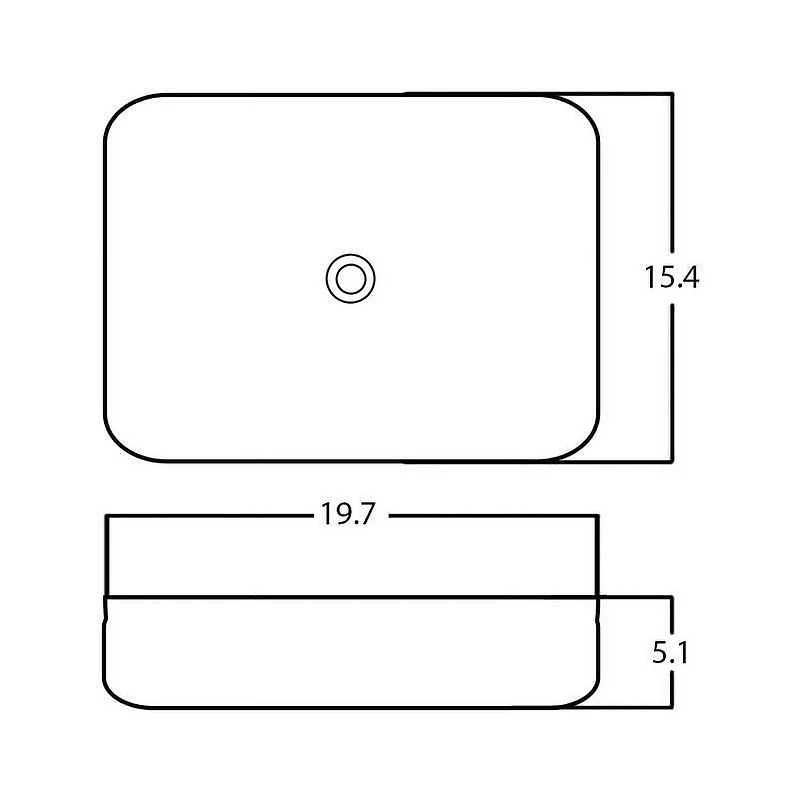 American Imaginations 19.7-in. W Above Counter White Bathroom Vessel Sink For Deck Mount Deck Mount Drilling AI-28674