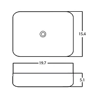 American Imaginations 19.7-in. W Above Counter White Bathroom Vessel Sink For Deck Mount Deck Mount Drilling AI-28674