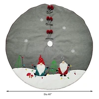 Holiday Time MDN 48 inches Gnomes tree skirt - Grey