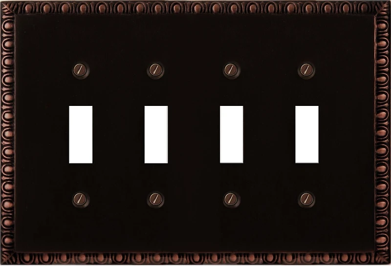 Atron Electro Industries Beading Oil Rubbed Bronze 4 Toggle Wall Plate