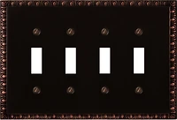 Atron Electro Industries Beading Oil Rubbed Bronze 4 Toggle Wall Plate