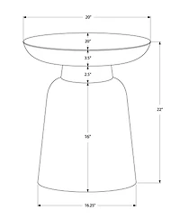 Monarch Specialties Accent Table, Drum, Side, End, Nightstand, Lamp, Living Room, Bedroom, White Metal, Contemporary, Modern