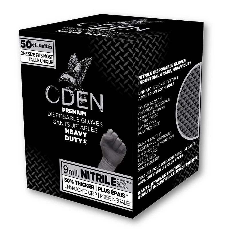 Oden 50ct Gants nitrile très résistants 50 gants