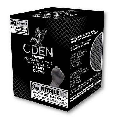 Oden 50ct Gants nitrile très résistants 50 gants
