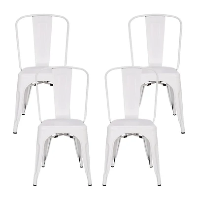 Heavenly Collection Chaises de Salle à Manger en Métal Blanc