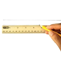 Règles en bois Pen + GEAR, 12 pouces (30 cm) – Emballées dans un sachet plastique imprimé | Qualité éducative