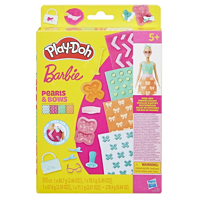 Play-Doh Barbie Perles et nœuds, recharges pour coffret de pâte à modeler